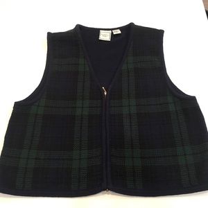 Vintage Green Plaid Sweater Vest